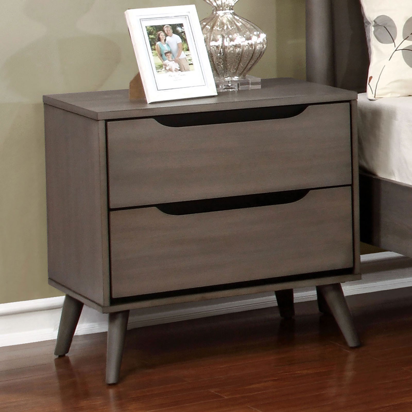 Furniture of America FOA Lennart CM7386GYN Nightstand Del Sol Furniture Nightstands